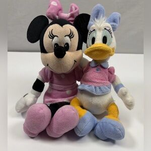 Disney Minnie Mouse & Daisy Duck Plush Pair - Pink, Black, Yellow, Blue